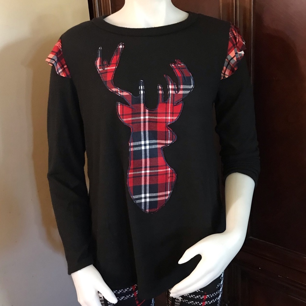 🆕 Carole Christian Blk w/ DeerHead Silhouette Top